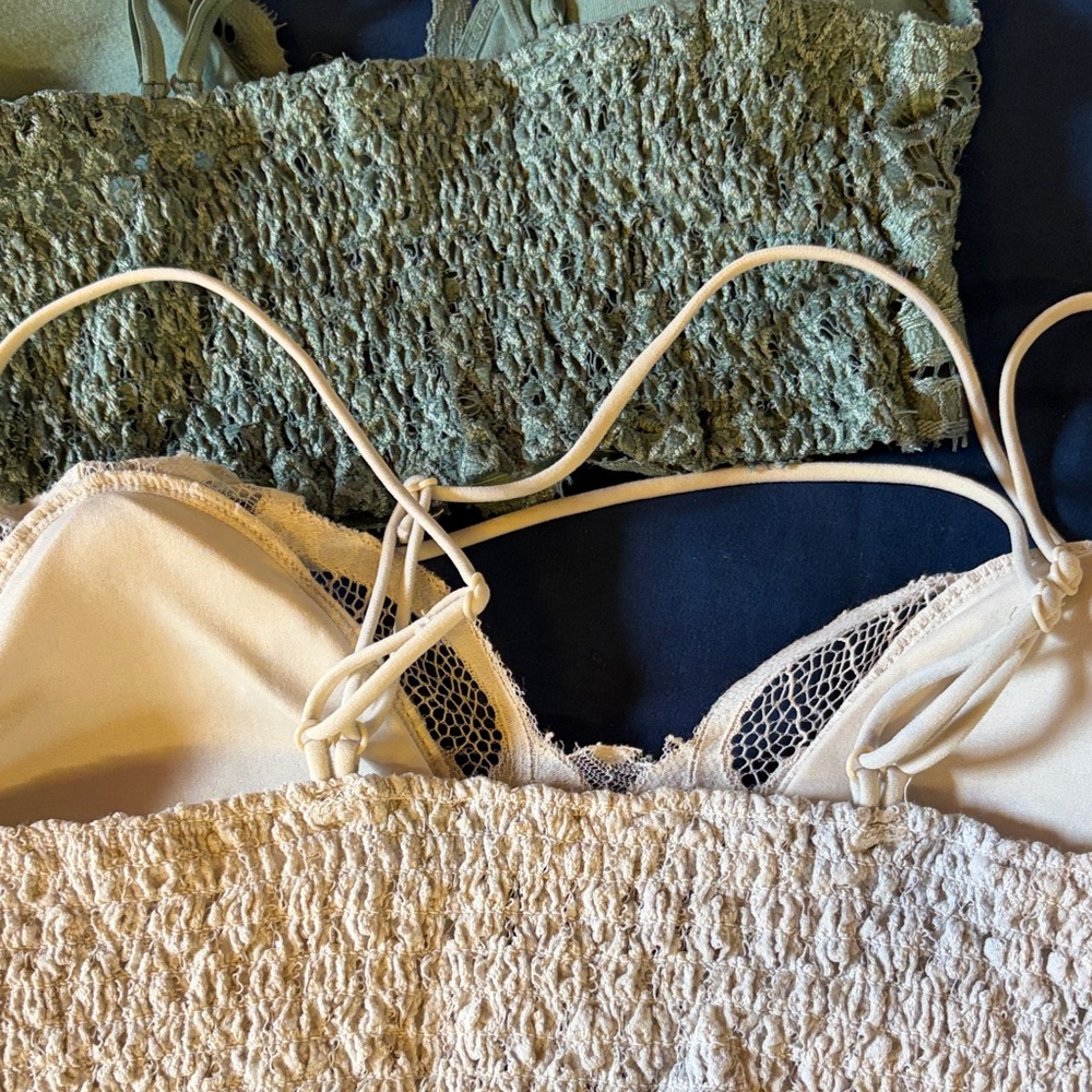 Lace Bralette Set - Sage Green and Cream - Picture 3 of 5
